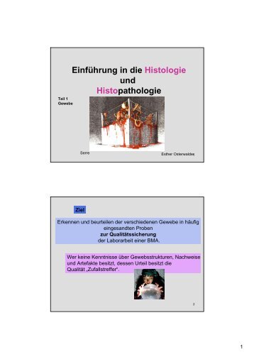 Einführung in die Histologie und Histopathologie - Esther ...