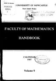 Faculty of Mathematic Handbook,1987 - University of Newcastle