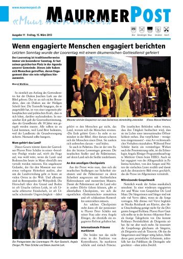 Ausgabe 11 vom 15. März 2013 [PDF, 11.1 MB] - Maurmer Post