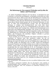 Christian Hannick Die Bedeutung der Slavenapostel Methodios und ...