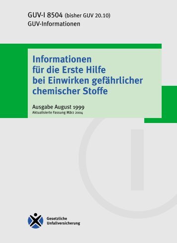 GUV-I 8504 - Informationen für die Erste Hilfe ... - Unfallkasse Berlin