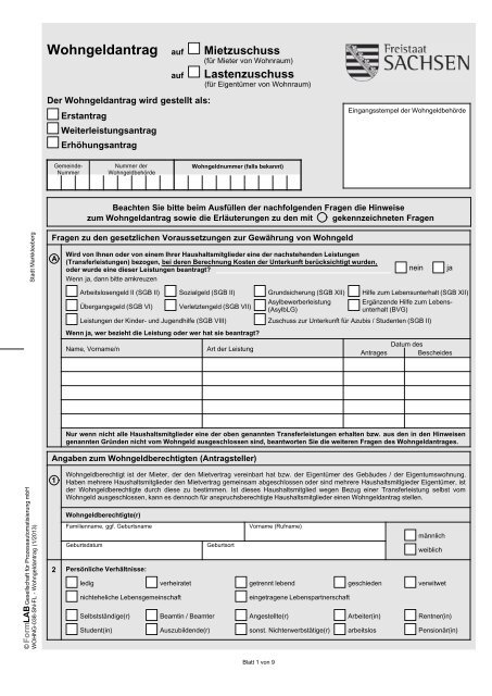 Wohngeldantrag - Formularservice-sachsen.de