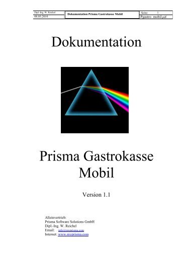 Dokumentation Prisma Gastrokasse Mobil - Prisma Software ...