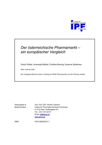 Der österreichische Pharmamarkt – ein europäischer Vergleich - IPF