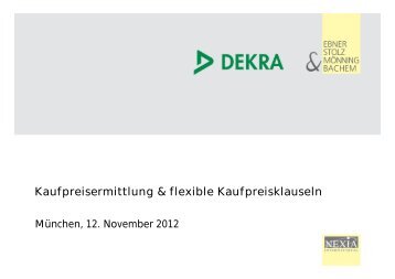 Kaufpreisermittlung & flexible Kaufpreisklauseln