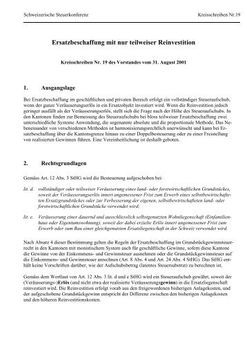 Kreisschreiben 19 - Schweizerische Steuerkonferenz