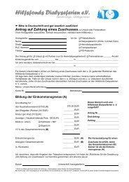 Antrag Hilfsfonds Dialyseferien - Nieren Selbsthilfe Hamburg eV