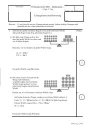 Probeunterricht 2008 – Mathematik – Lösungsmuster mit Bewertung
