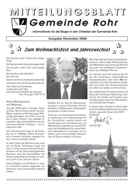 MITTEILUNGSBLATT Gemeinde Rohr