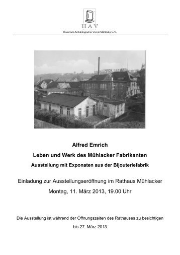 PDF-Datei - Historisch-Archäologischer Verein Mühlacker eV