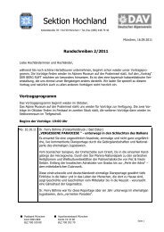 Rundschreiben 2/2011 - Sektion Hochland