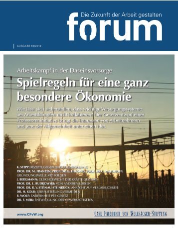 Dokumentation "Forum" Ausgabe Oktober 2012 - Carl Friedrich von ...