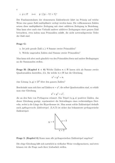 Elementare Zahlentheorie - Fachbereich Mathematik - Universität ...