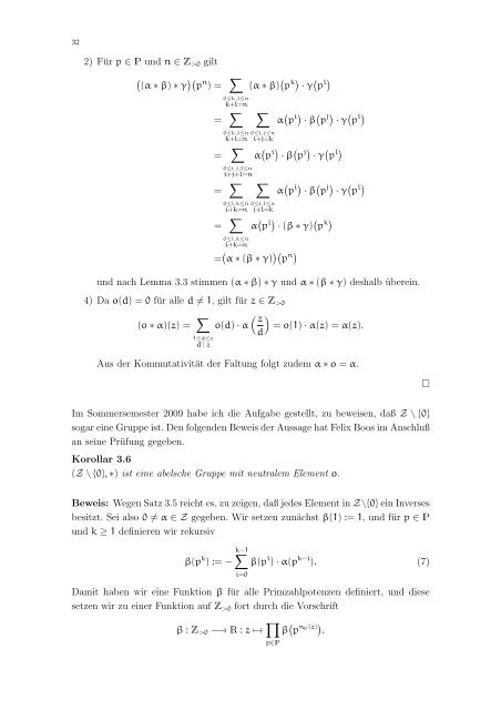 Elementare Zahlentheorie - Fachbereich Mathematik - Universität ...