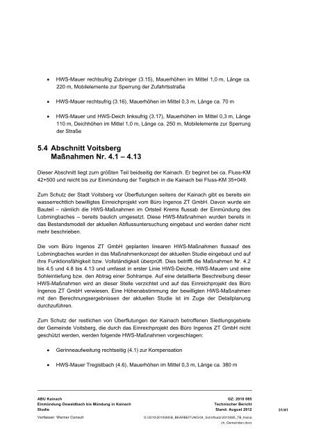 Technischer Bericht - Gemeinde Krottendorf-Gaisfeld