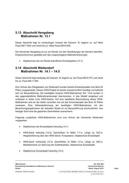 Technischer Bericht - Gemeinde Krottendorf-Gaisfeld