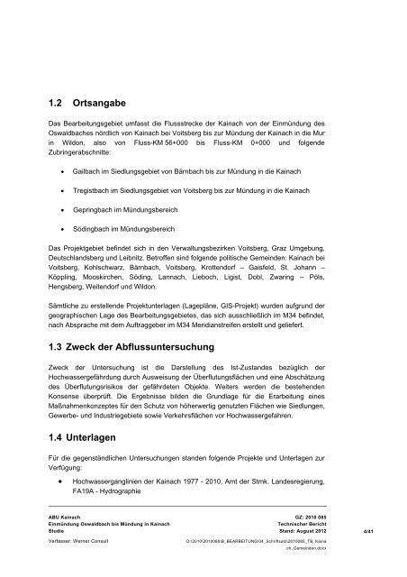 Technischer Bericht - Gemeinde Krottendorf-Gaisfeld