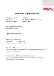 Product Change Notification - Beck IPC Gmbh
