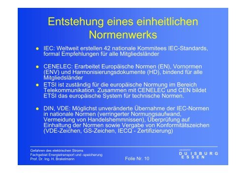 Gefahren des elektrischen Stromes - University Duisburg-Essen