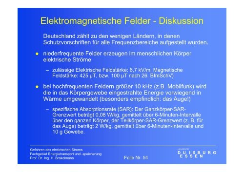 Gefahren des elektrischen Stromes - University Duisburg-Essen