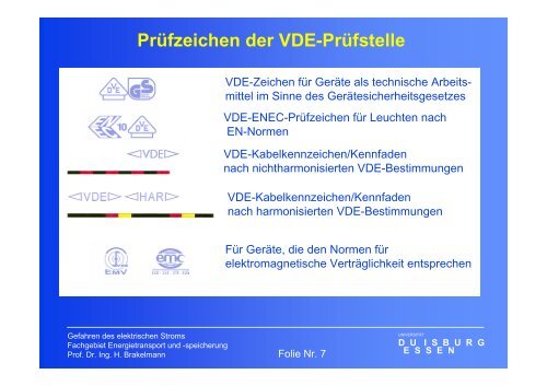 Gefahren des elektrischen Stromes - University Duisburg-Essen