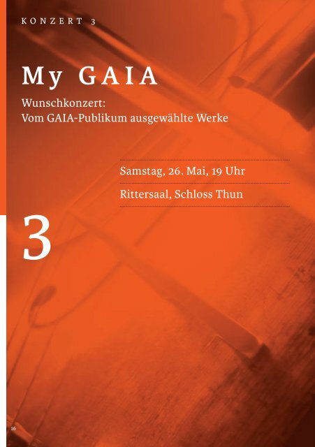 Programm - Gaia Festival