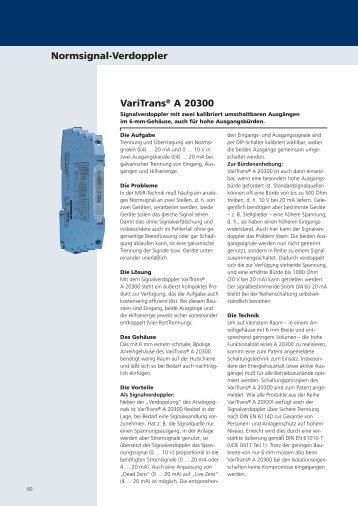 Normsignal-Verdoppler VariTrans® A 20300