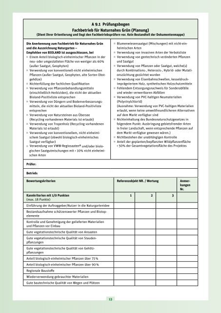 Anlagen zu den Richtlinien der Fachbetriebe Für ... - Naturgarten eV