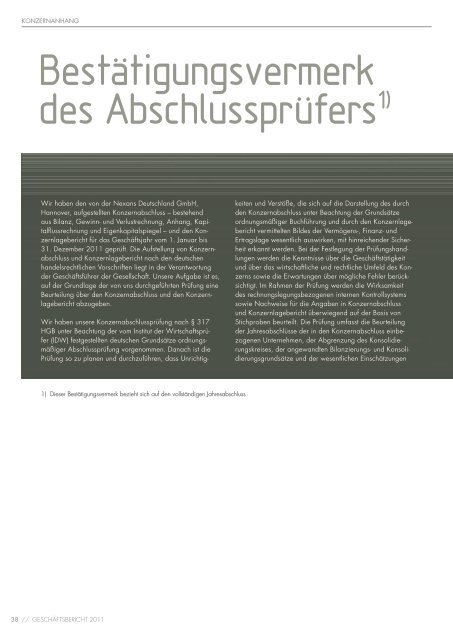 Geschäftsbericht 2011 - Nexans