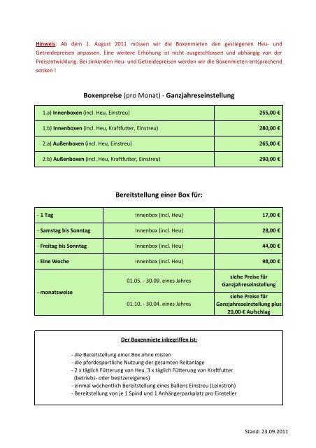 Angebot Reitunterricht - Reiterverein Herborn