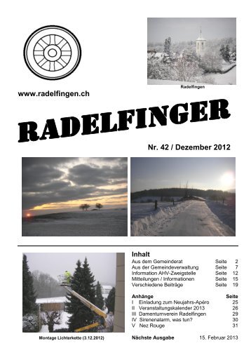 Radelfinger-Nr. 42 / Dezember 2012 - Gemeinde Radelfingen
