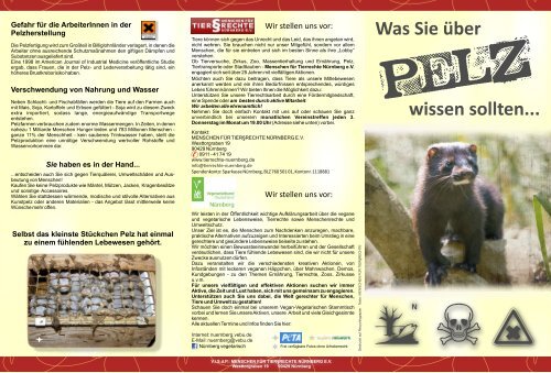 Pelz-Flyer - Menschen für Tierrechte Nürnberg eV