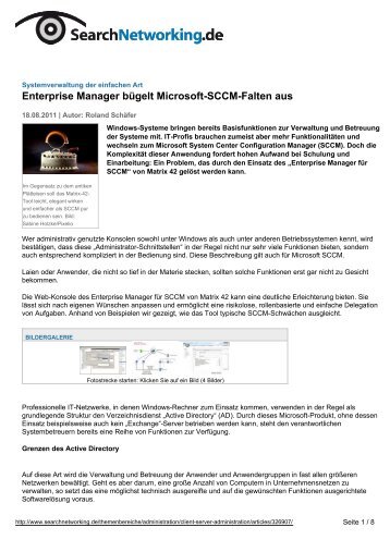 Enterprise Manager bügelt Microsoft-SCCM-Falten aus - Matrix42