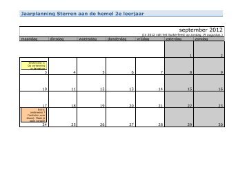 Jaarplanning Sterren aan de hemel 2e leerjaar - Averbode