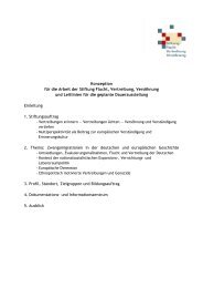 Konzeption SFVV - Stiftung Flucht, Vertreibung, Versöhnung