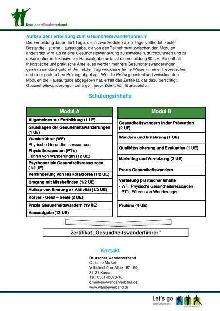 Fortbildung Gesundheitswanderführer