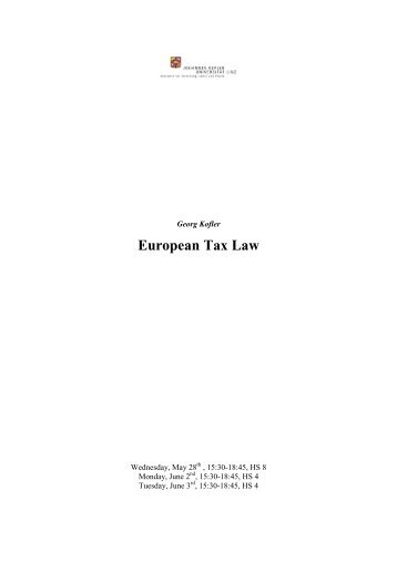 European Tax Law - JKU