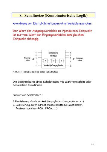 8. Schaltnetze (Kombinatorische Logik)