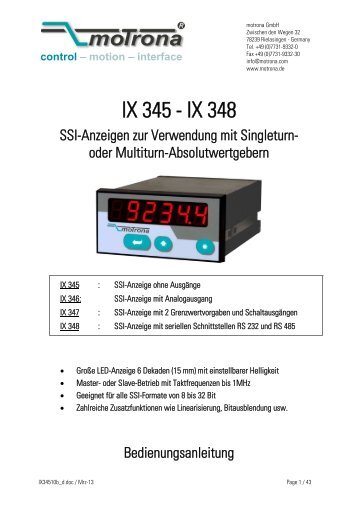 IX 345 - IX 348 - motrona