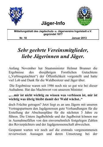 Jäger-Info - Jagdschutz- und Jägerverein Ingolstadt