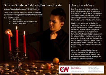 Infosheet zum Album. - Sabrina Sauder