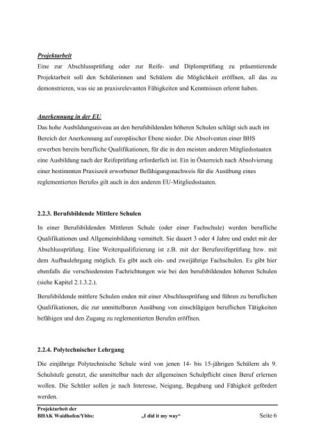 2.1. Das österreichische Bildungswesen - HAK Waidhofen/Ybbs