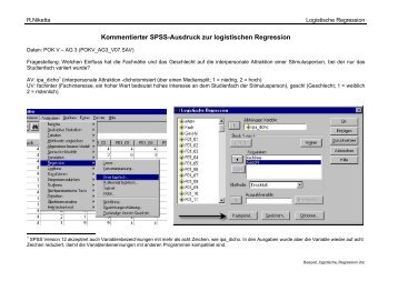 Kommentierter SPSS-Ausdruck zur logistischen Regression