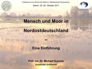 Mensch und Moor (in Nordostdeutschland) – Eine Einführung