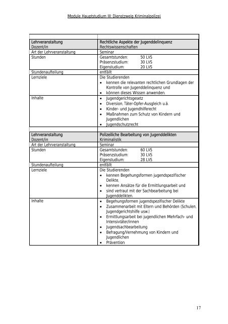 Module Hauptstudium III Kriminalpolizei - Hochschule der Polizei ...