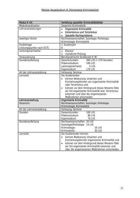 Module Hauptstudium III Kriminalpolizei - Hochschule der Polizei ...