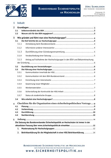 Leitfaden (PDF) - Bundesverband Sicherheitspolitik an Hochschulen