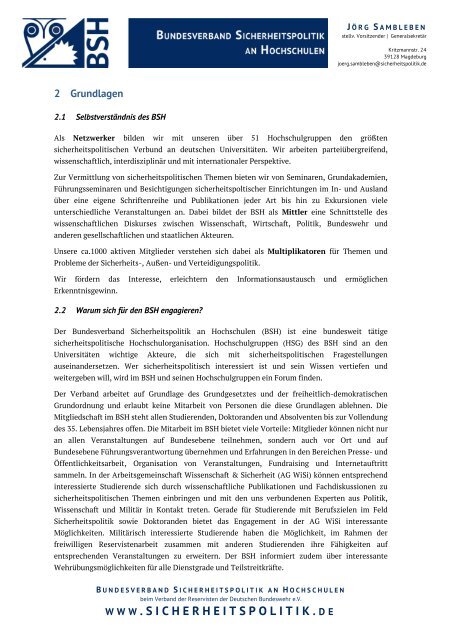 Leitfaden (PDF) - Bundesverband Sicherheitspolitik an Hochschulen