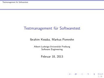 Testmanagement für Softwaretest - Ibrahim Kessba