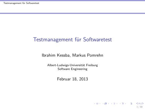 Testmanagement für Softwaretest - Ibrahim Kessba